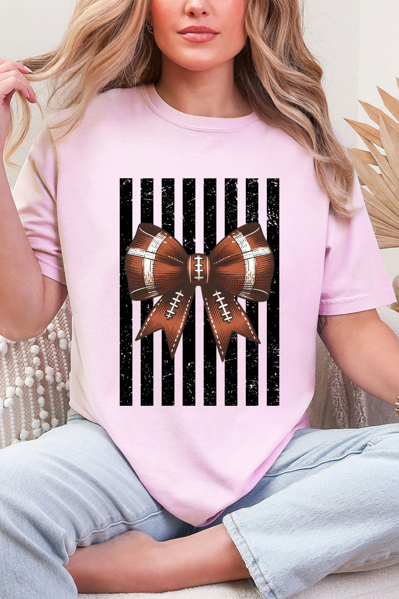 Black Varsity Bow Comfort Colors Adult Ring-Spun Cotton Tee