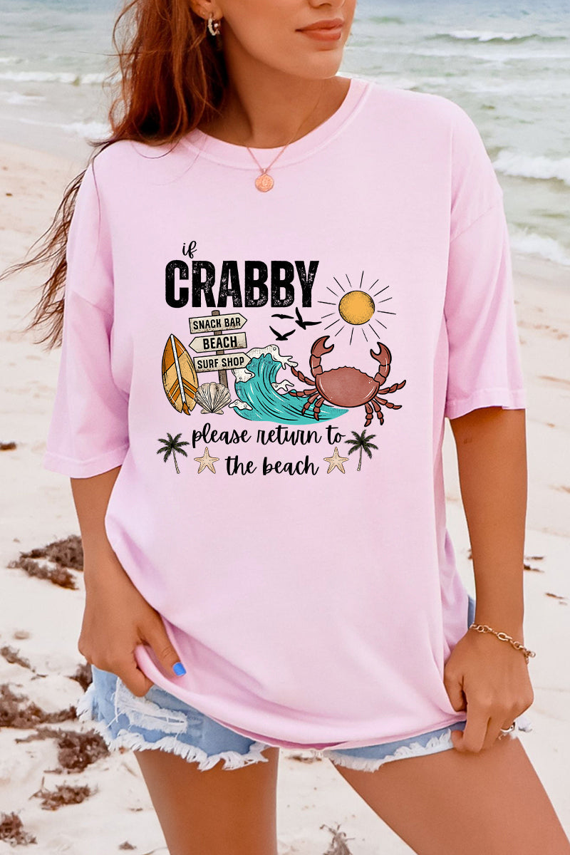 Crabby Beach Comfort Colors Adult Ring-Spun Cotton Tee
