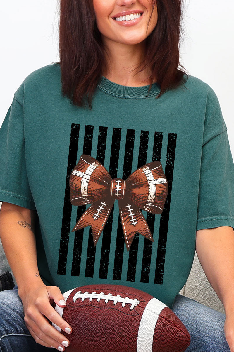 Black Varsity Bow Comfort Colors Adult Ring-Spun Cotton Tee
