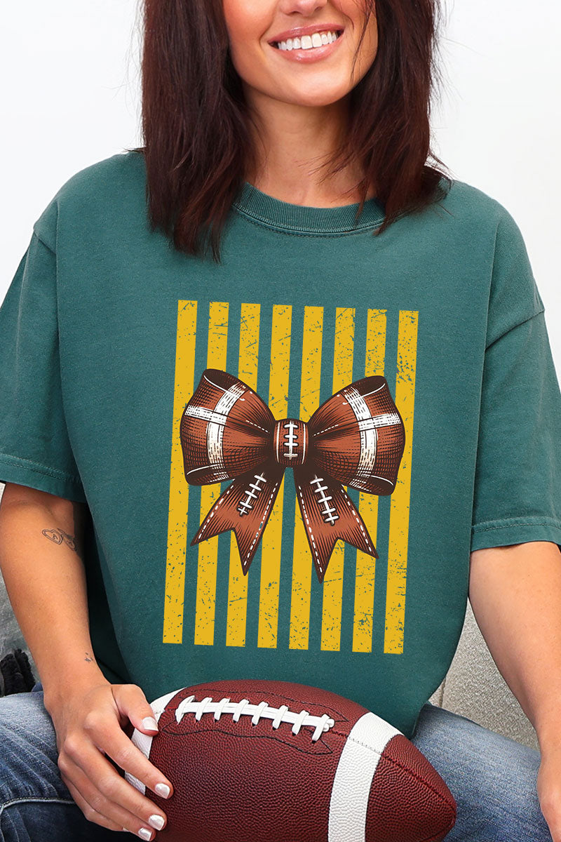 Yellow Gold Varsity Bow Comfort Colors Adult Ring-Spun Cotton Tee
