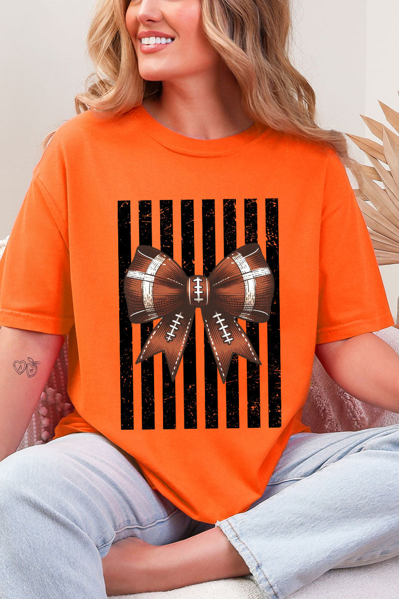 Black Varsity Bow Comfort Colors Adult Ring-Spun Cotton Tee