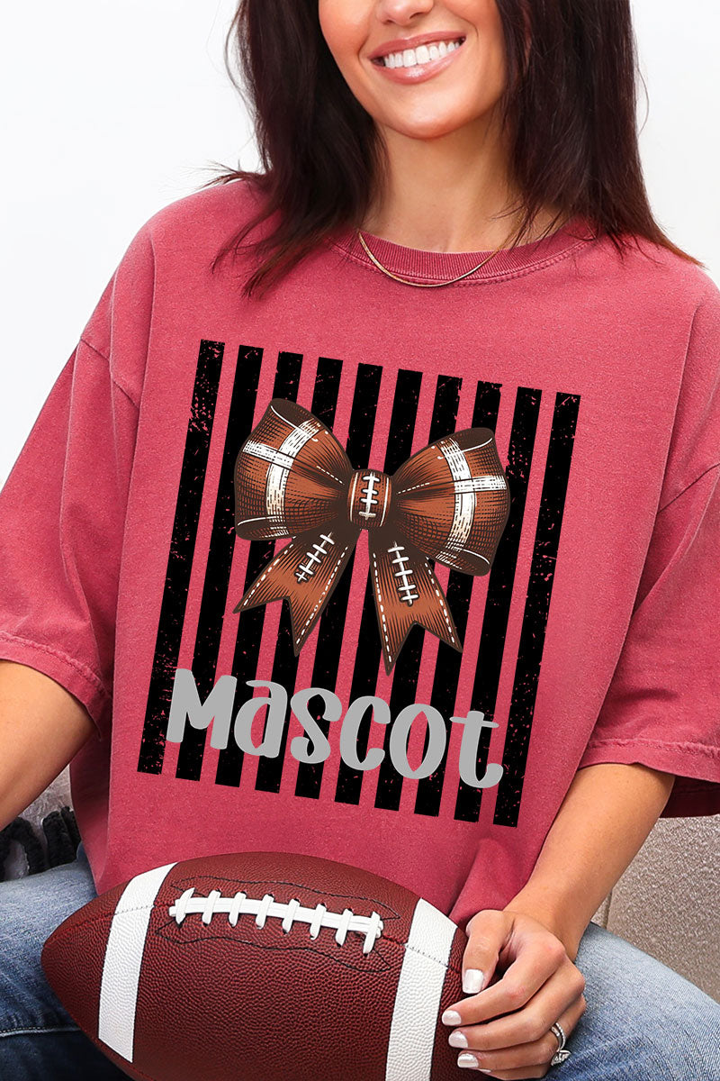 Personalized Black Varsity Bow Comfort Colors Adult Ring-Spun Cotton Tee *Enter Mascot Name