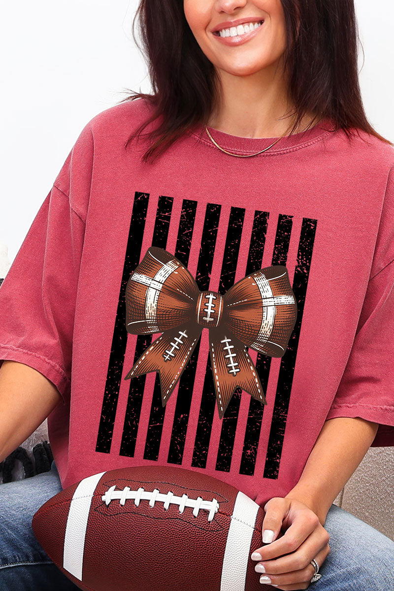 Black Varsity Bow Comfort Colors Adult Ring-Spun Cotton Tee