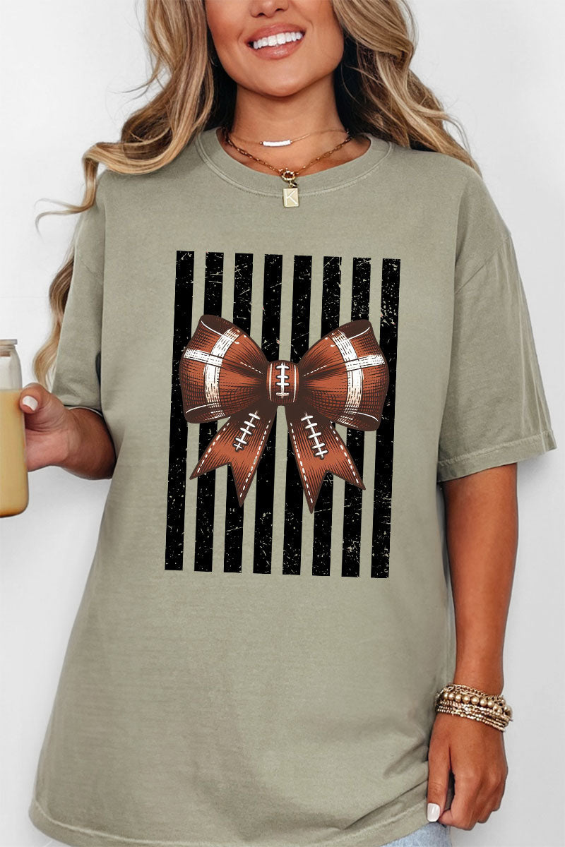Black Varsity Bow Comfort Colors Adult Ring-Spun Cotton Tee