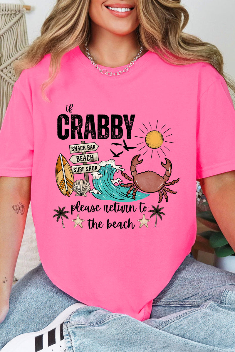 Crabby Beach Comfort Colors Adult Ring-Spun Cotton Tee