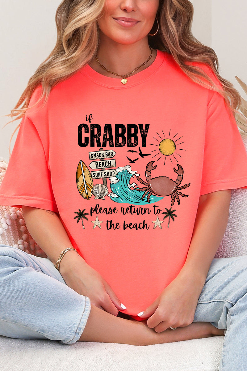 Crabby Beach Comfort Colors Adult Ring-Spun Cotton Tee