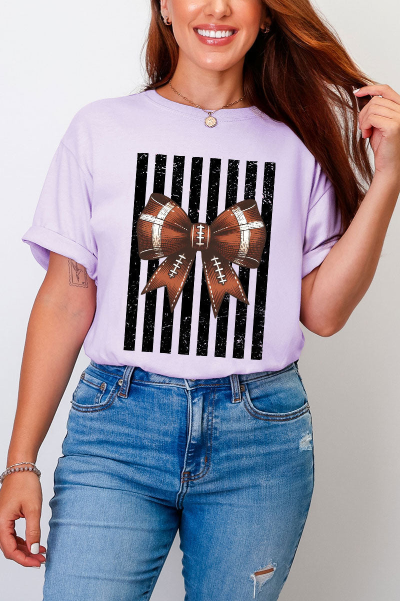 Black Varsity Bow Comfort Colors Adult Ring-Spun Cotton Tee