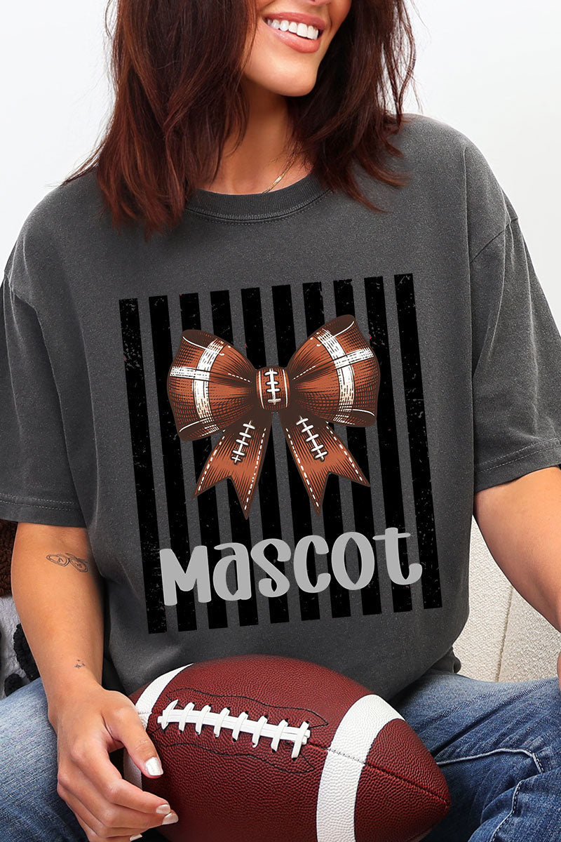 Personalized Black Varsity Bow Comfort Colors Adult Ring-Spun Cotton Tee *Enter Mascot Name