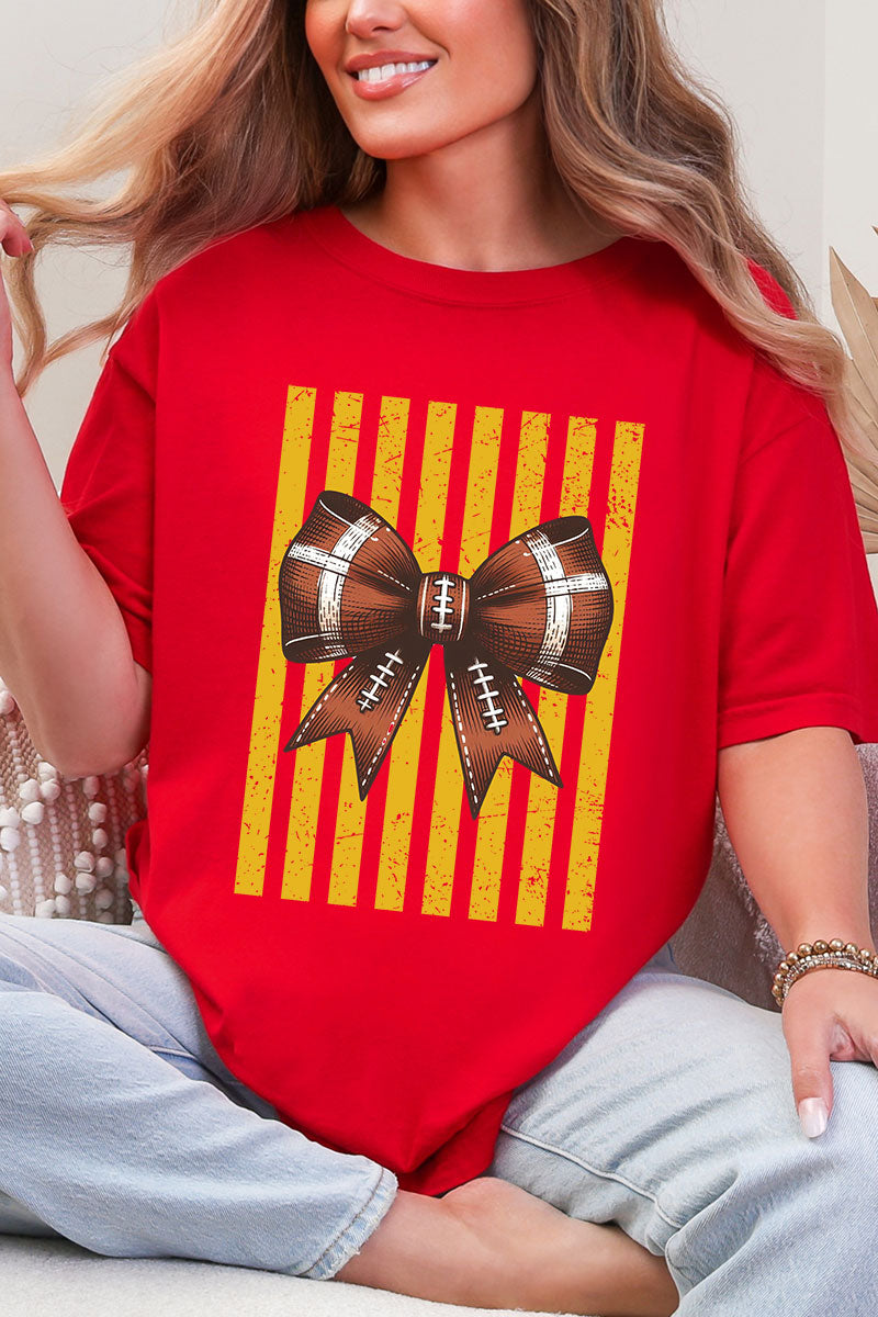 Yellow Gold Varsity Bow Comfort Colors Adult Ring-Spun Cotton Tee