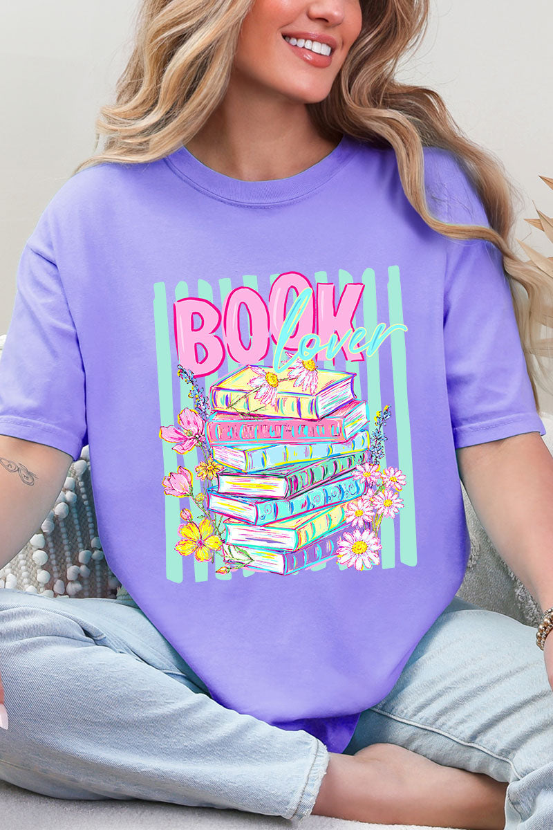 Petals & Paperback Book Lover Comfort Colors Adult Ring-Spun Cotton Tee