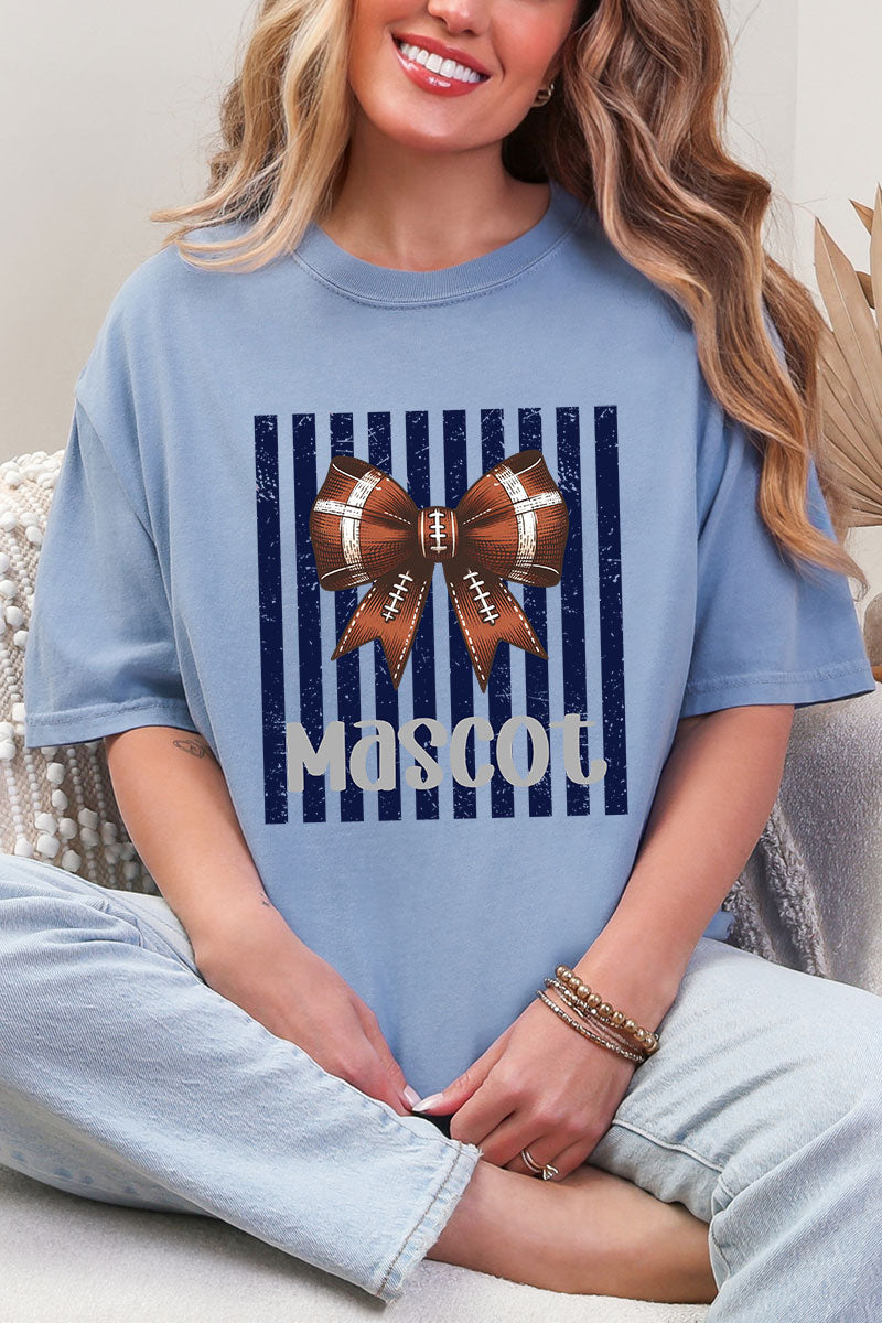 Personalized Navy Varsity Bow Comfort Colors Adult Ring-Spun Cotton Tee *Enter Mascot Name