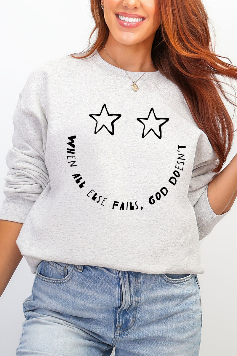 Star Eyes God Never Fails Heavy Blend Crew Sweatshirt product image 1