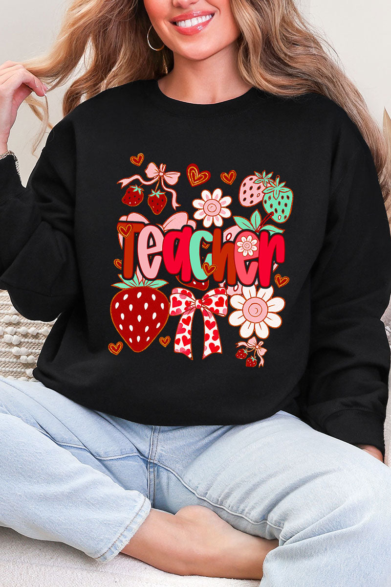 Berry Sweet Teacher Heavy Blend Crew Sweatshirt product image 3