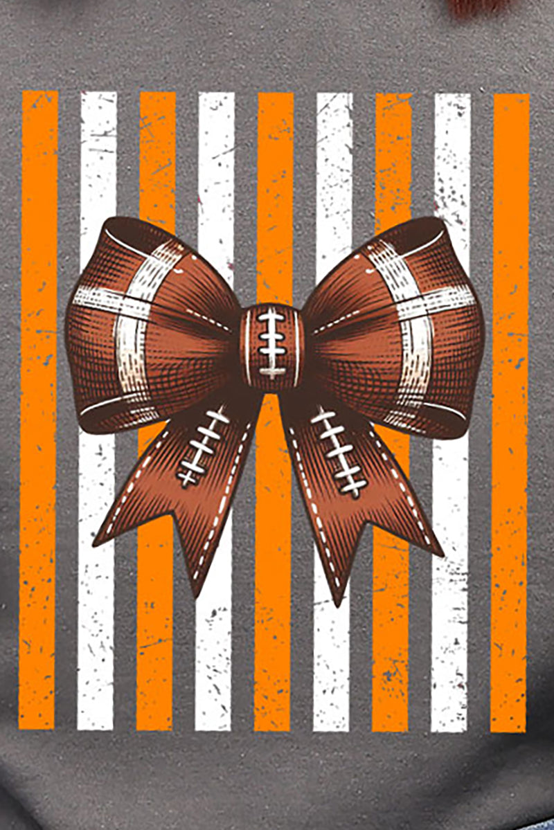 Fiery Orange & White Varsity Bow Heavy Blend Crew Sweatshirt product image 2