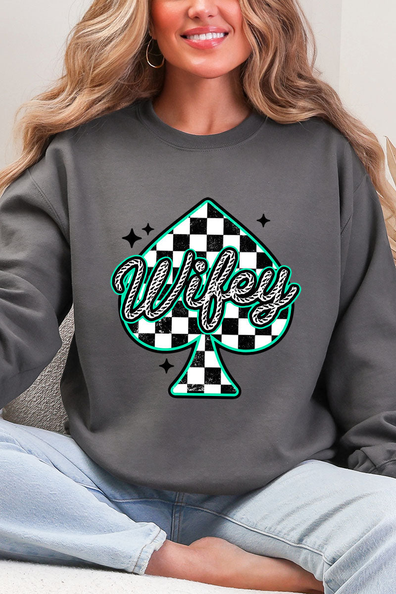 Lucky Spade Wifey Heavy Blend Crew Sweatshirt product image 3