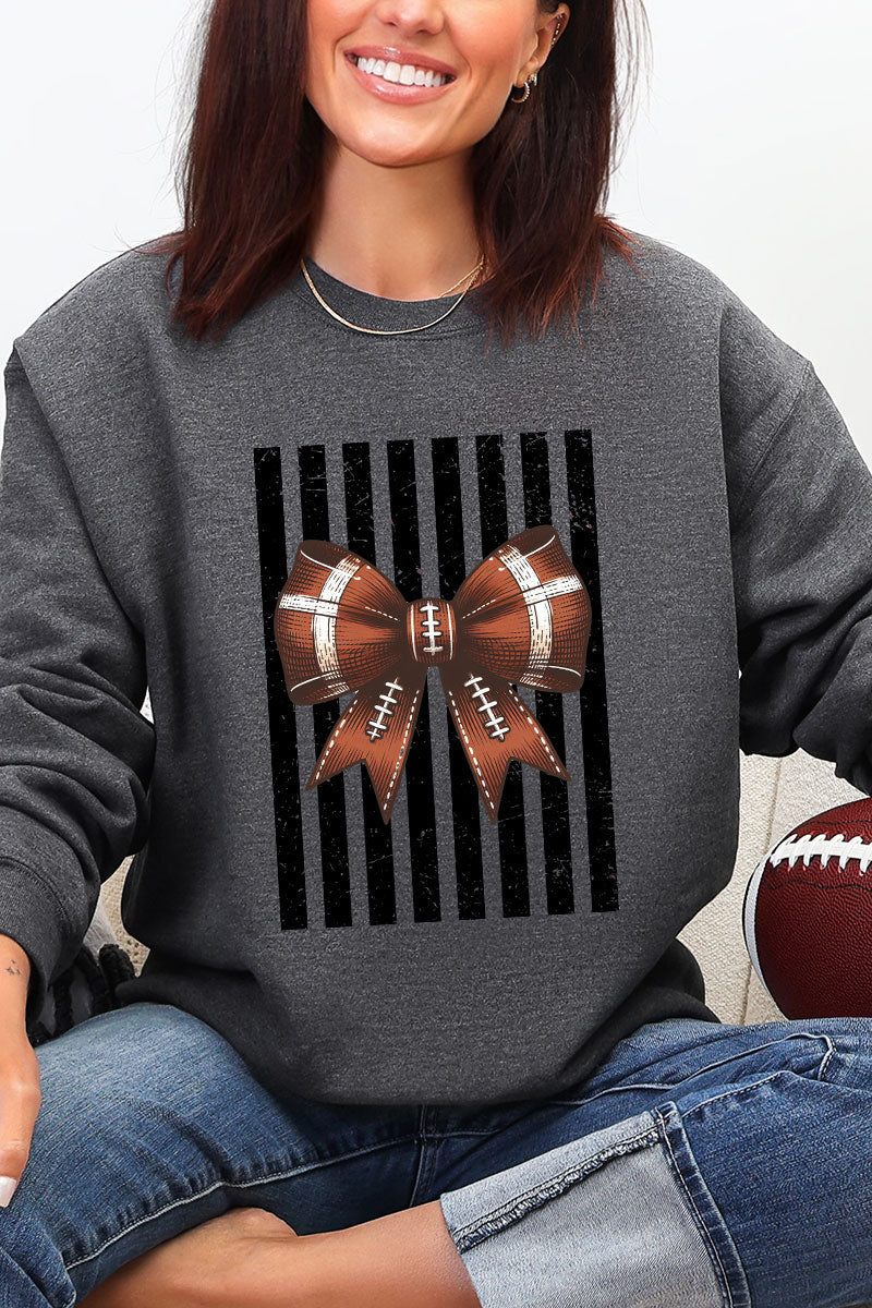 Black Varsity Bow Heavy Blend Crew Sweatshirt product image 6