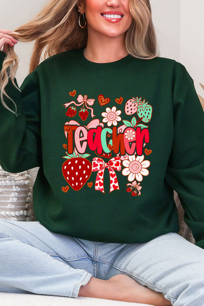 Berry Sweet Teacher Heavy Blend Crew Sweatshirt product image 5