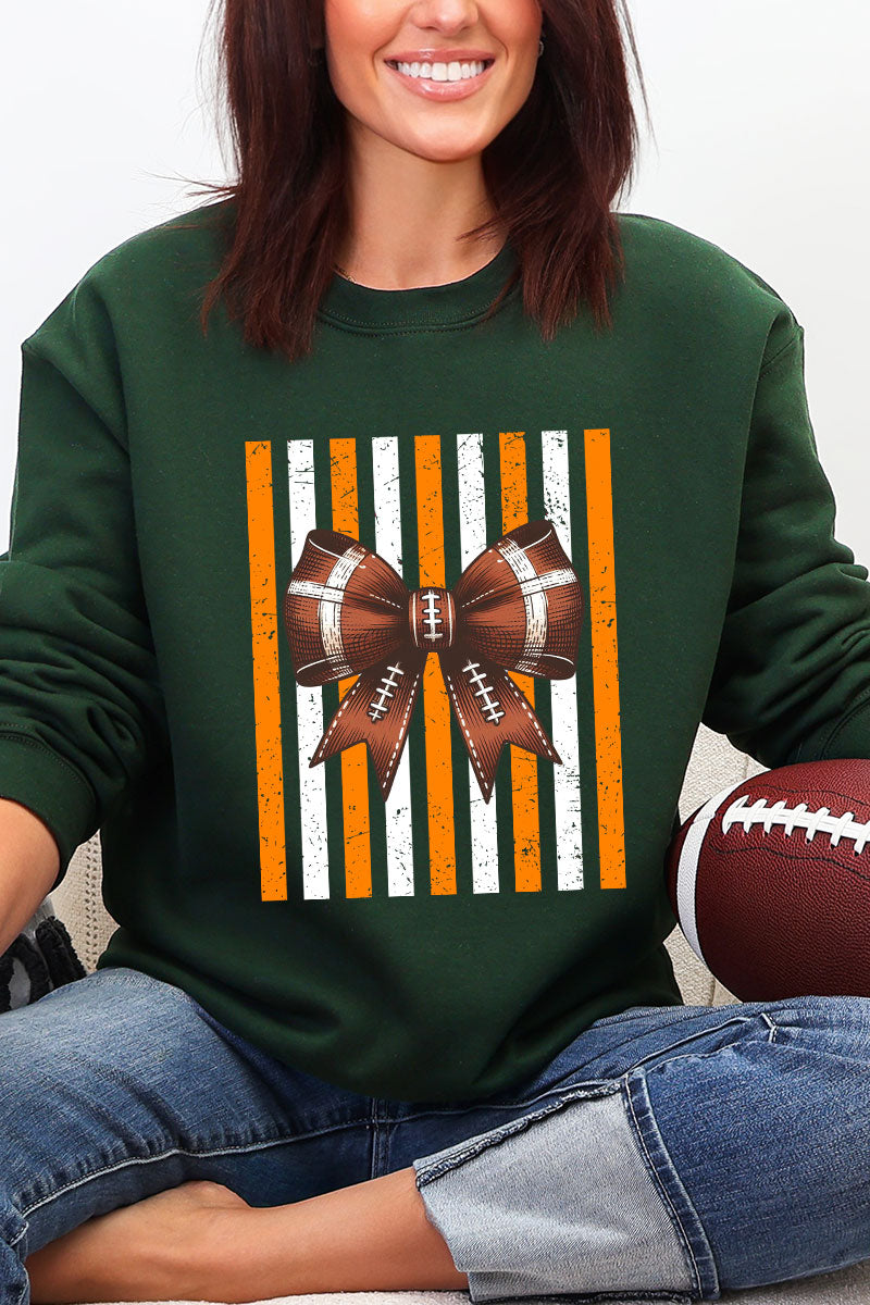 Fiery Orange & White Varsity Bow Heavy Blend Crew Sweatshirt product image 5