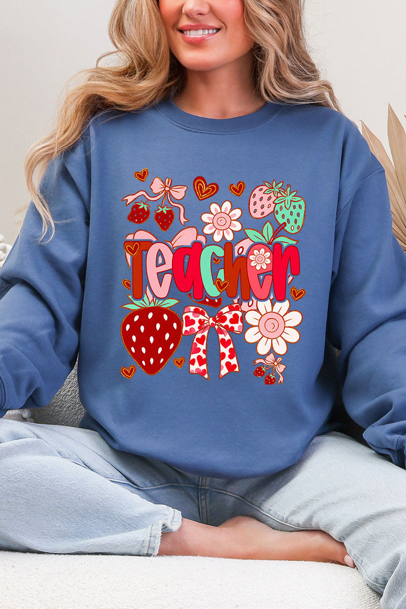 Berry Sweet Teacher Heavy Blend Crew Sweatshirt product image 7