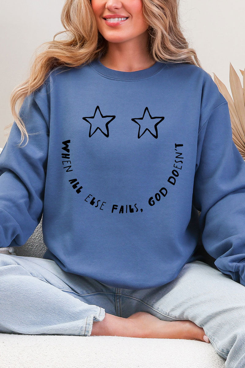 Star Eyes God Never Fails Heavy Blend Crew Sweatshirt product image 5