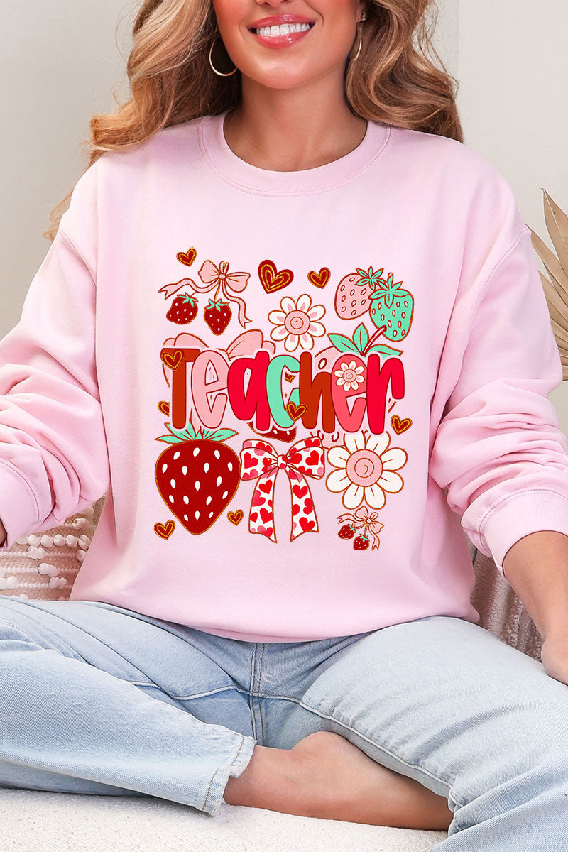 Berry Sweet Teacher Heavy Blend Crew Sweatshirt product image 9