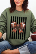 Black Varsity Bow Heavy Blend Crew Sweatshirt product image 1