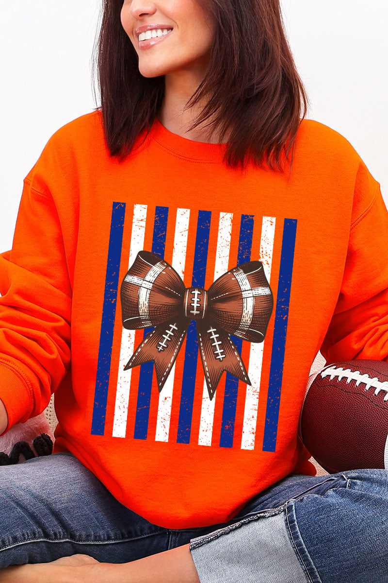 Blue & White Varsity Bow Heavy Blend Crew Sweatshirt product image 6