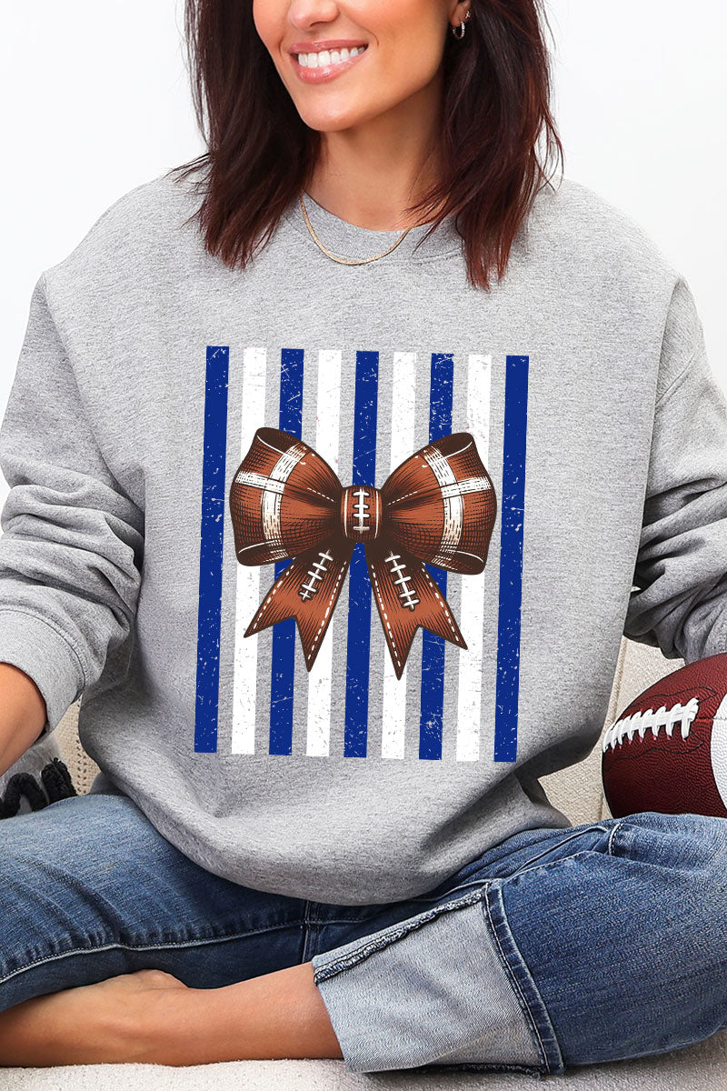 Blue & White Varsity Bow Heavy Blend Crew Sweatshirt product image 7