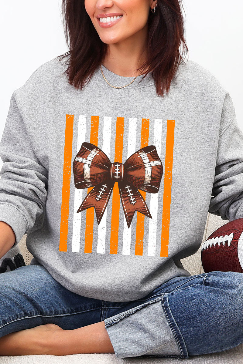 Fiery Orange & White Varsity Bow Heavy Blend Crew Sweatshirt product image 6