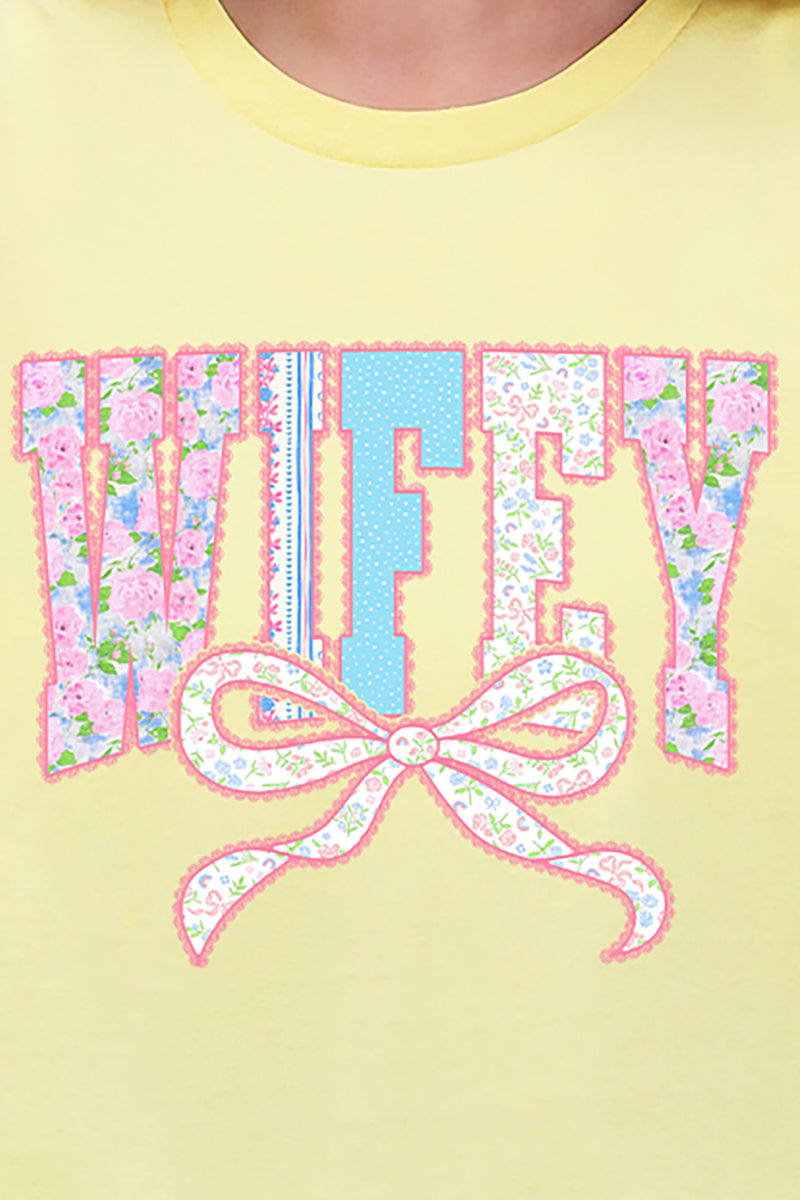 Ribboned Roses Wifey Short Sleeve Relaxed Fit T-Shirt product image 2
