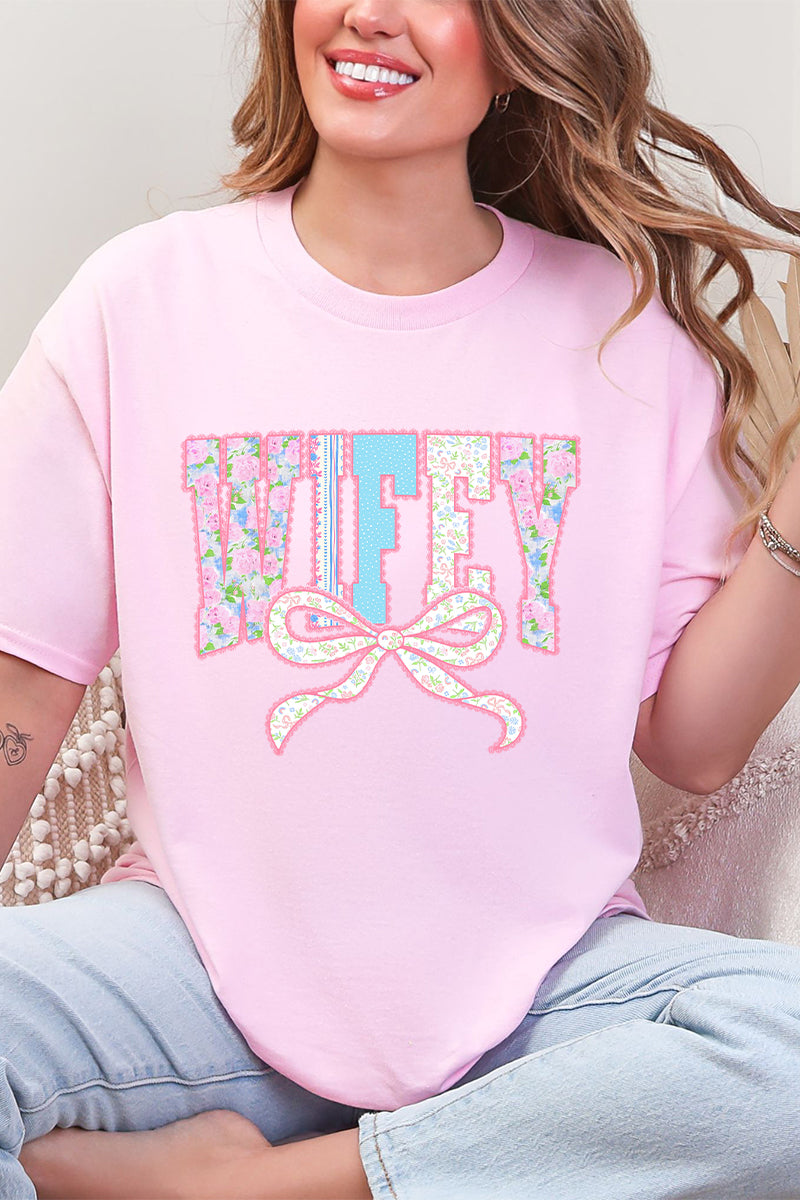 Ribboned Roses Wifey Short Sleeve Relaxed Fit T-Shirt product image 10