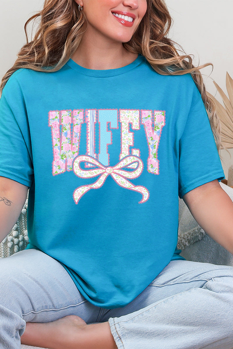 Ribboned Roses Wifey Short Sleeve Relaxed Fit T-Shirt product image 8