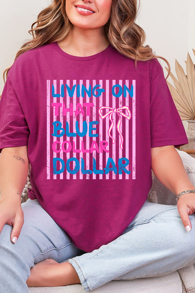 Striped Blue Collar Dollar Pink And Softstyle Adult T-Shirt product image 3