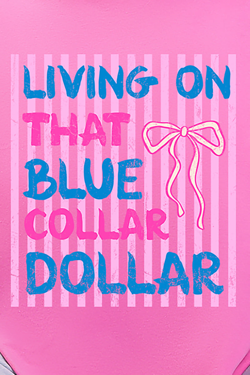 Striped Blue Collar Dollar Pink And Softstyle Adult T-Shirt product image 2