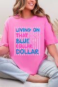 Striped Blue Collar Dollar Pink And Softstyle Adult T-Shirt product image 1
