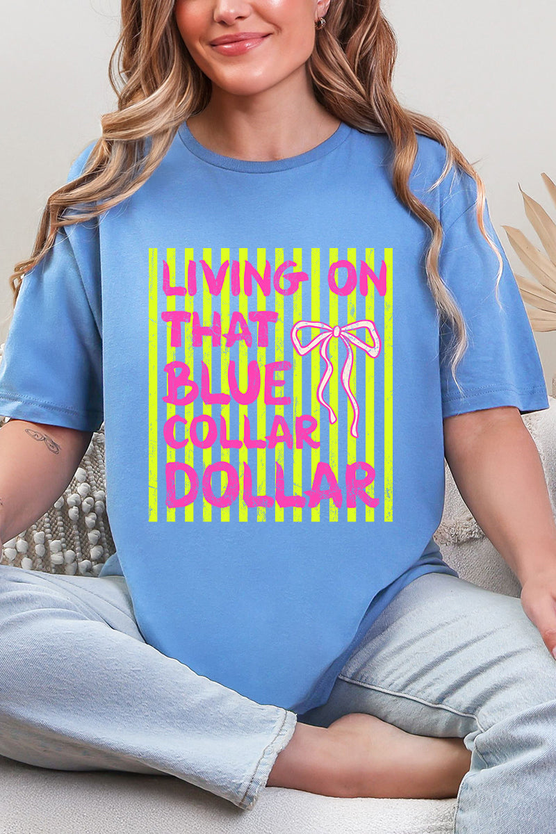 Striped Blue Collar Dollar Yellow And Pink Softstyle Adult product image 1
