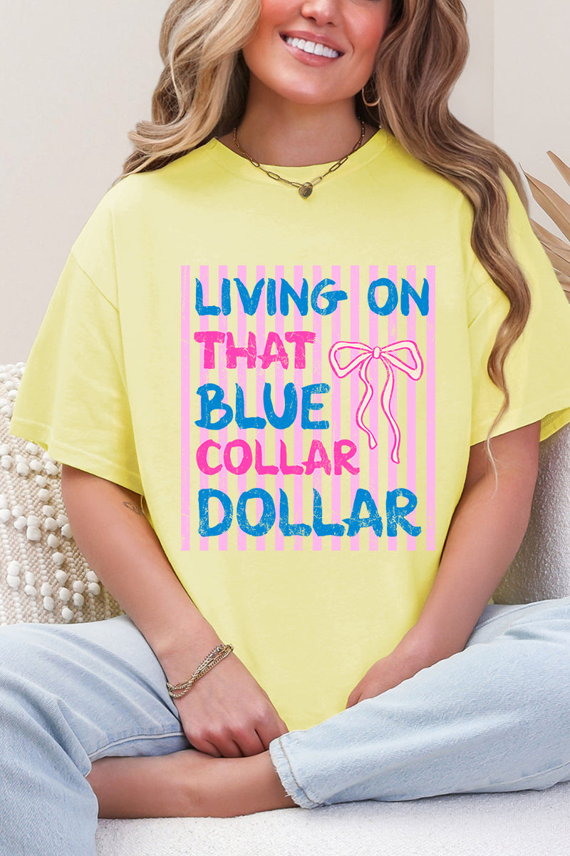 Striped Blue Collar Dollar Pink And Softstyle Adult T-Shirt product image 4