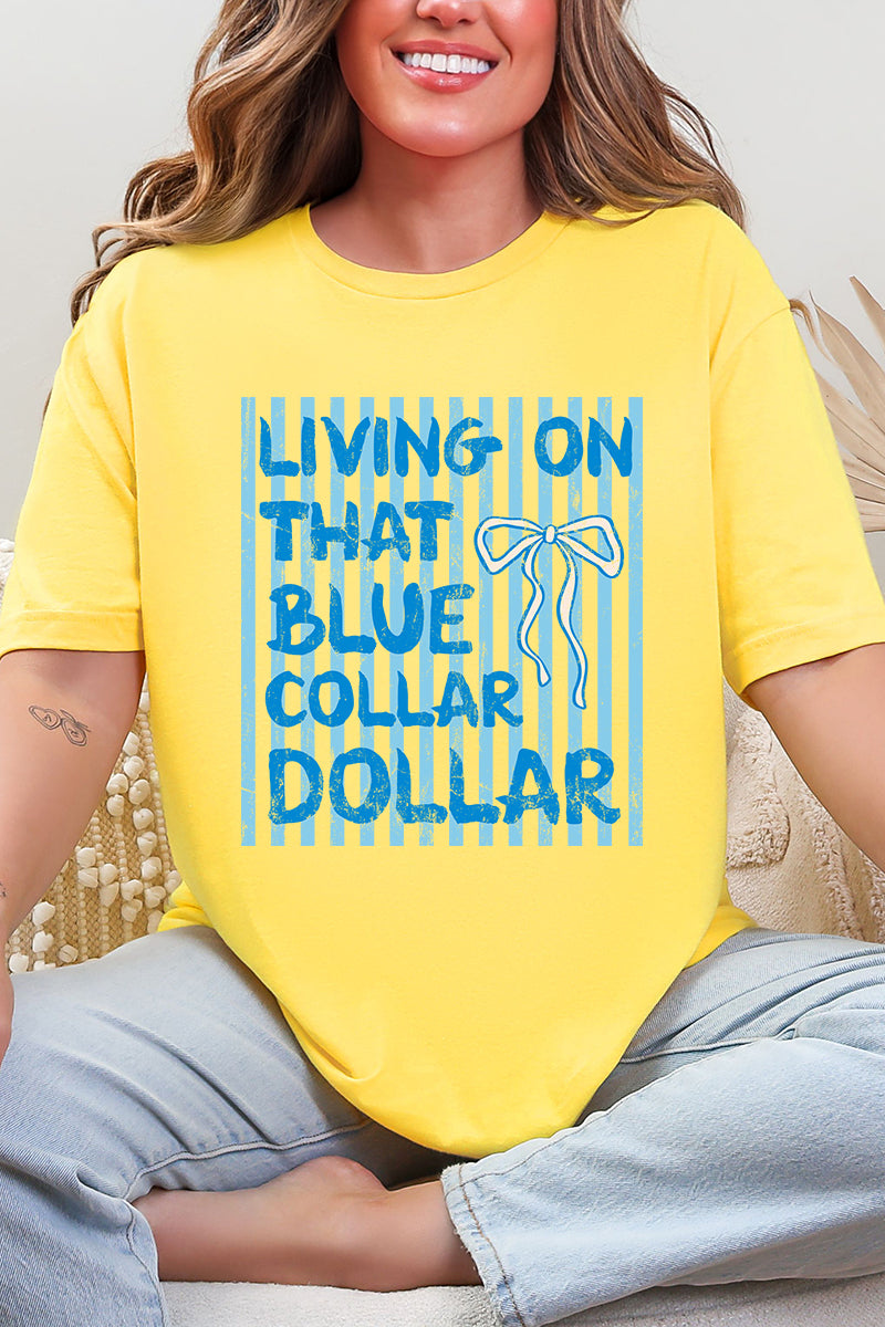 Striped Blue Collar Dollar Softstyle Adult T-Shirt product image 3