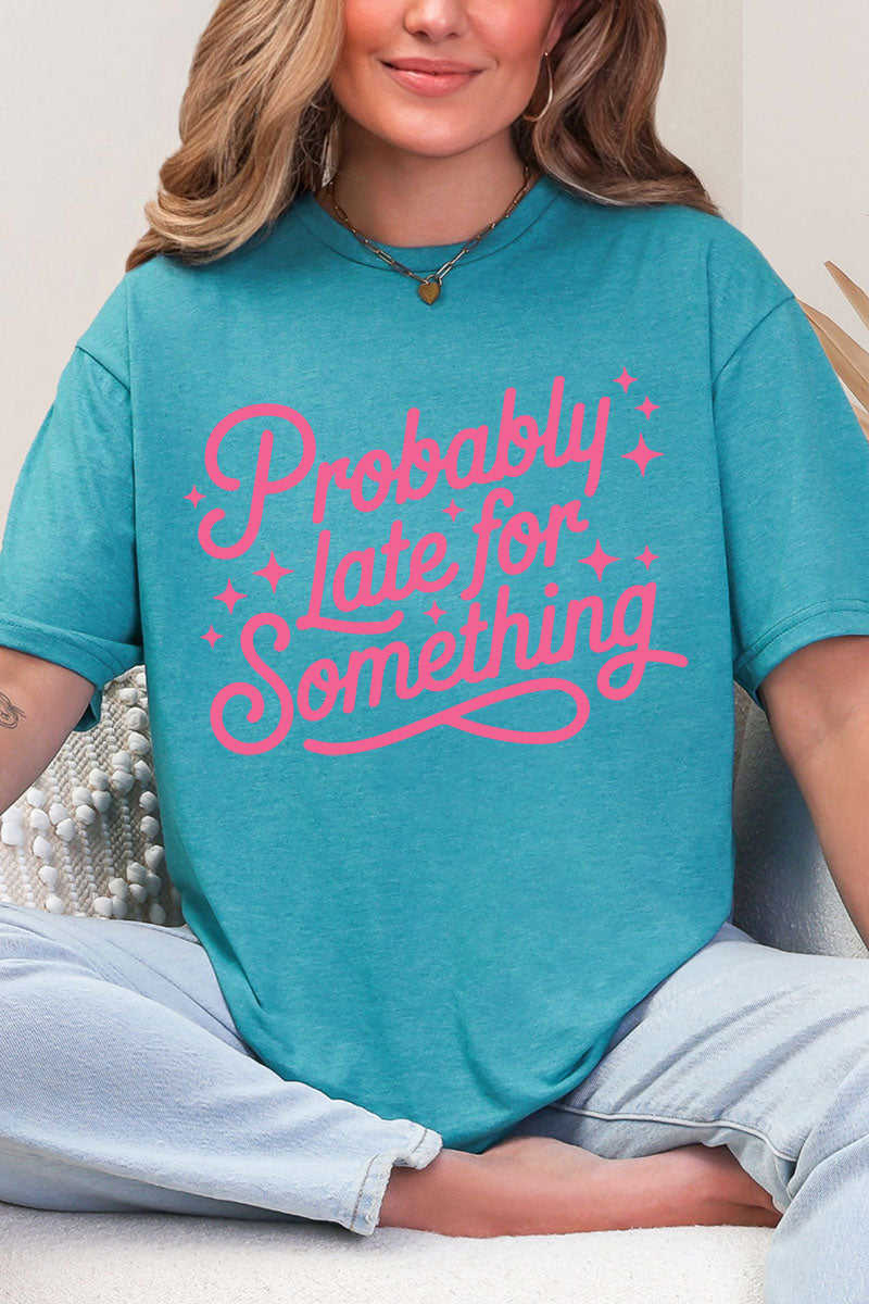 Pink Probably Late For Something Softstyle Adult T-Shirt product image 3