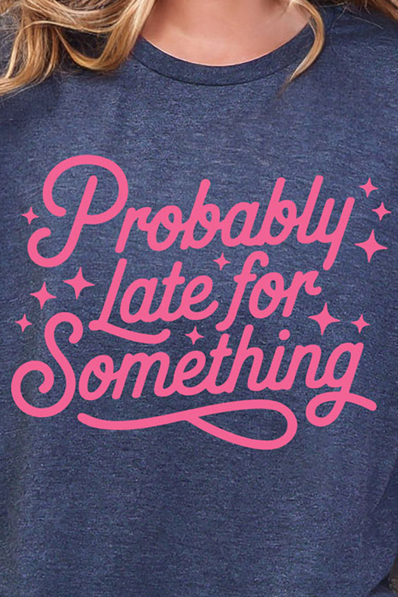 Pink Probably Late For Something Softstyle Adult T-Shirt product image 2
