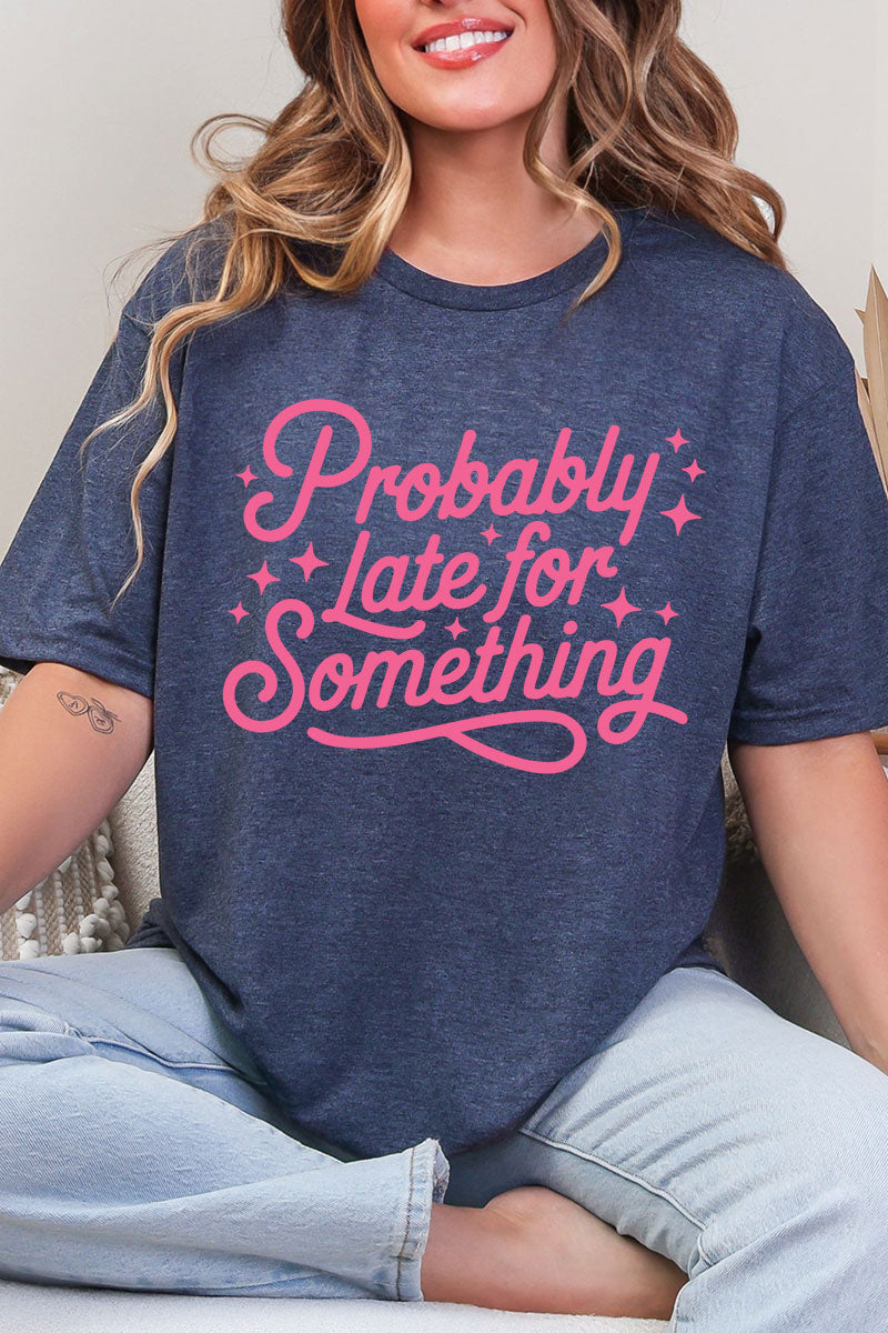Pink Probably Late For Something Softstyle Adult T-Shirt product image 1
