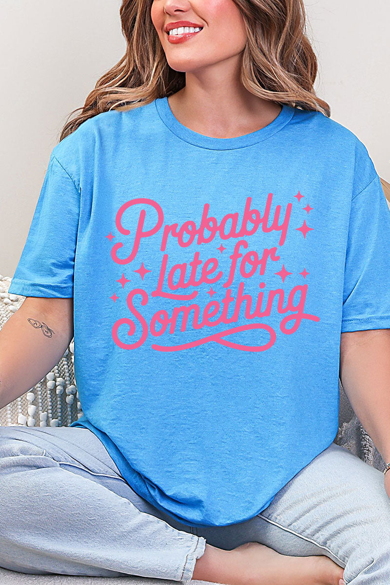 Pink Probably Late For Something Softstyle Adult T-Shirt product image 4