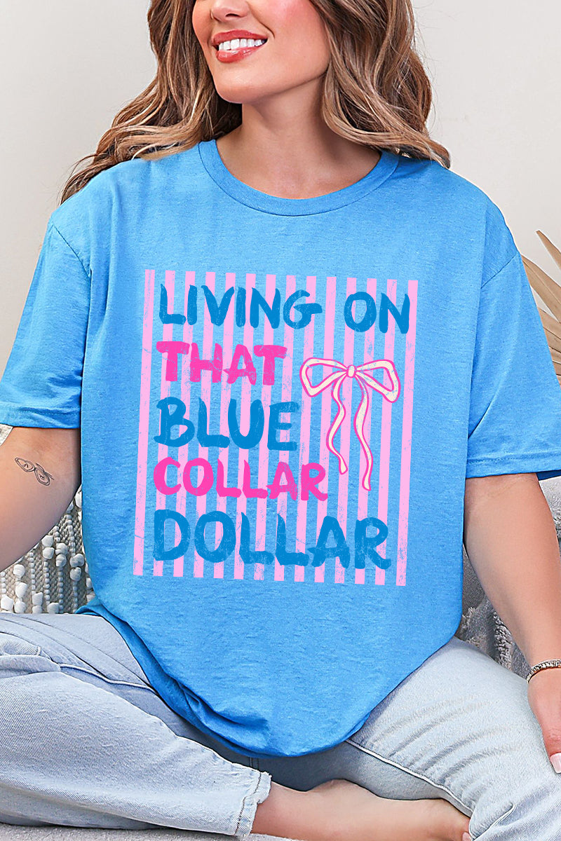 Striped Blue Collar Dollar Pink And Softstyle Adult T-Shirt product image 5