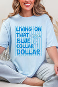 Striped Blue Collar Dollar Softstyle Adult T-Shirt product image 1