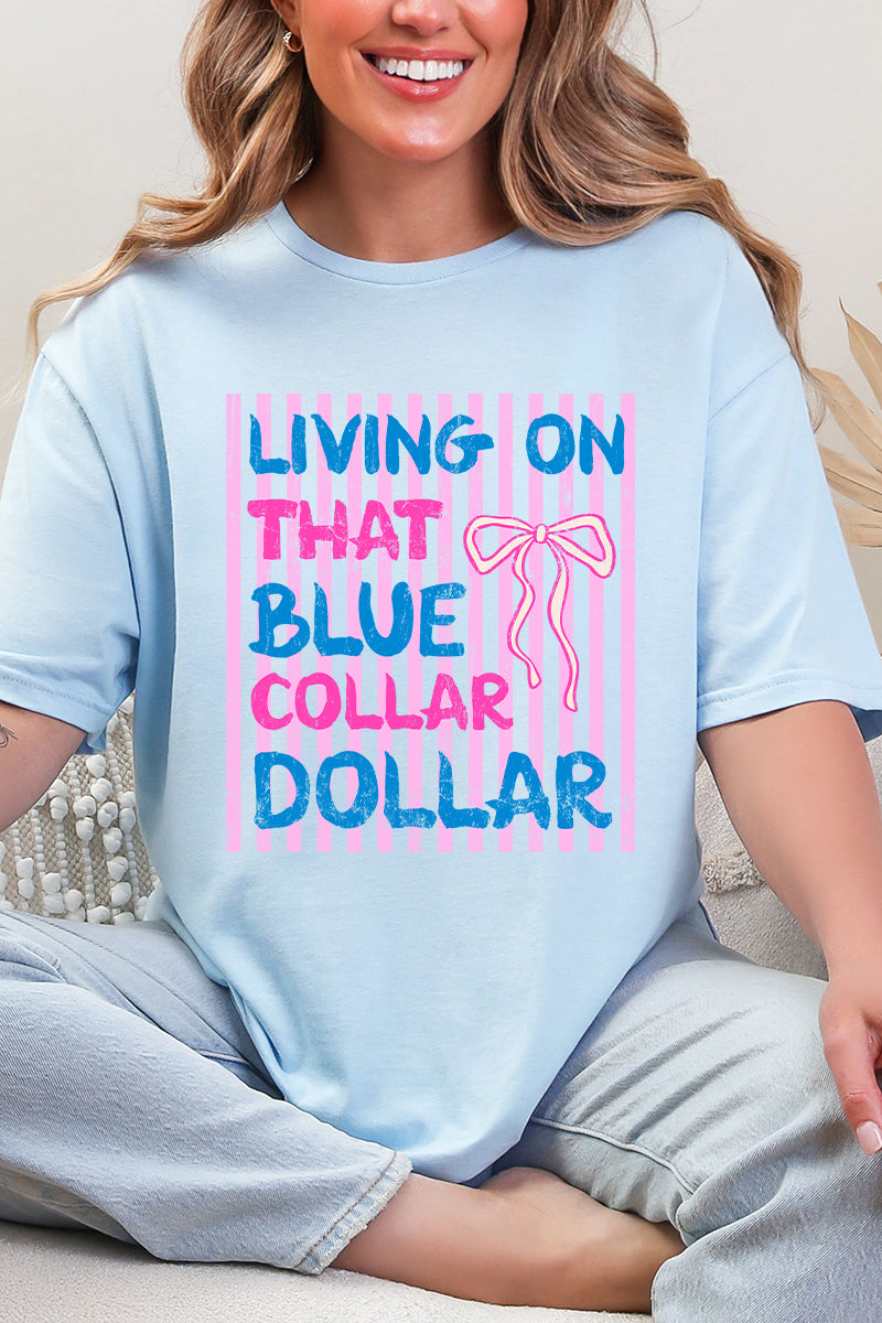 Striped Blue Collar Dollar Pink And Softstyle Adult T-Shirt product image 6