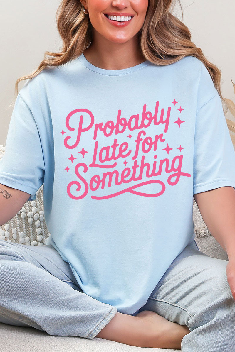 Pink Probably Late For Something Softstyle Adult T-Shirt product image 6