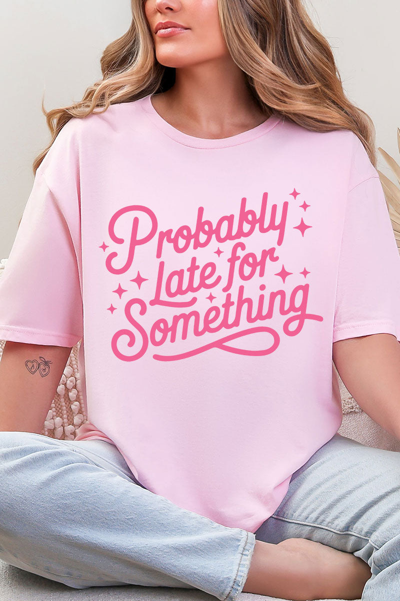 Pink Probably Late For Something Softstyle Adult T-Shirt product image 7
