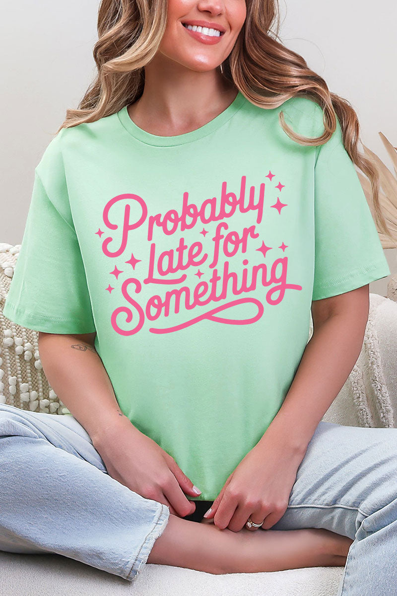 Pink Probably Late For Something Softstyle Adult T-Shirt product image 8
