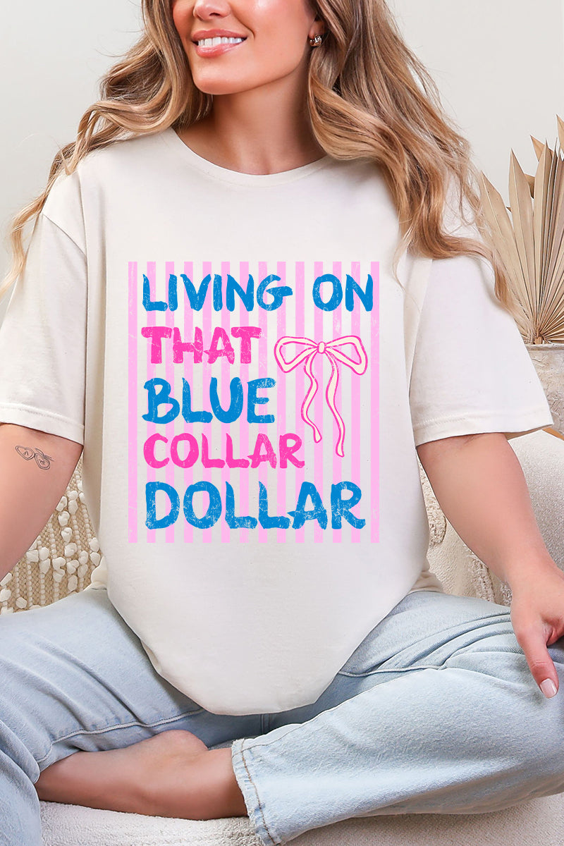 Striped Blue Collar Dollar Pink And Softstyle Adult T-Shirt product image 8
