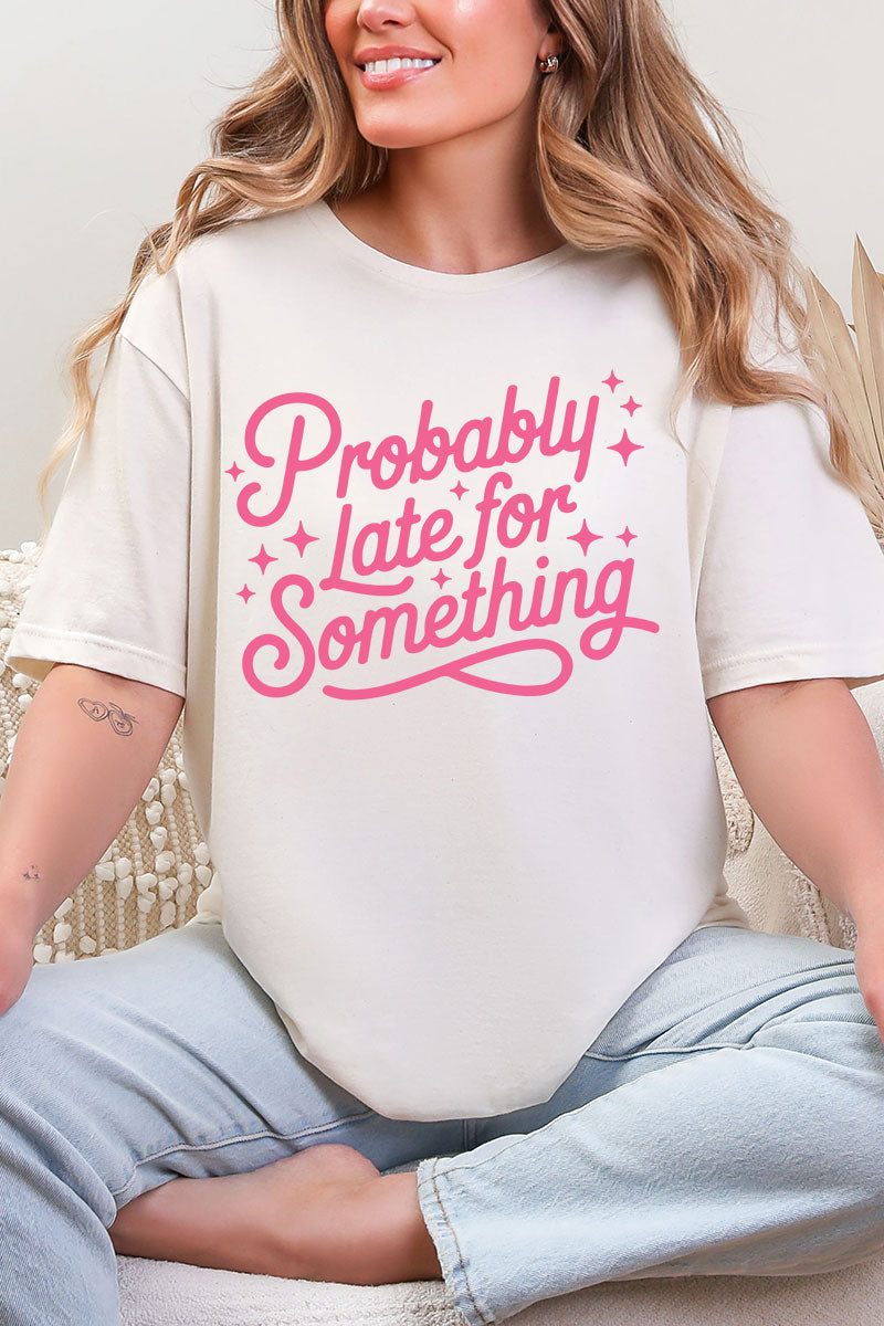 Pink Probably Late For Something Softstyle Adult T-Shirt product image 9